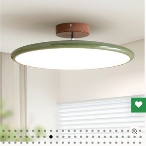 MCM mid century modern flush ceiling lamp brand new in box green